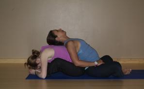 Partner Cobbler s Pose/Chest Opener Benefits Opens the shoulders and chest Stretches the front of the body Stretches the hips Relaxes the body Start sitting back to back with your partner with your