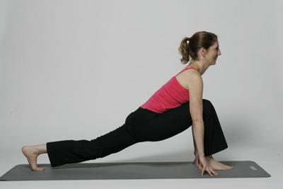 Lunge (with back leg lifted) Have student get into a lunge position Straddle their back leg and bend your knees until you can reach their body Place one hand under their back thigh and lift upward At