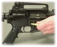 CHAMBERING A ROUND FROM A CLOSED BOLT KEEP YOUR FINGER OFF THE TRIGGER UNTIL YOU ARE READY TO FIRE THE RIFLE.