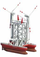 Since the WTS can take only two wind turbines or two foundations the requirement for covering the distance between the shore base and the installation site in a short time is of major importance.