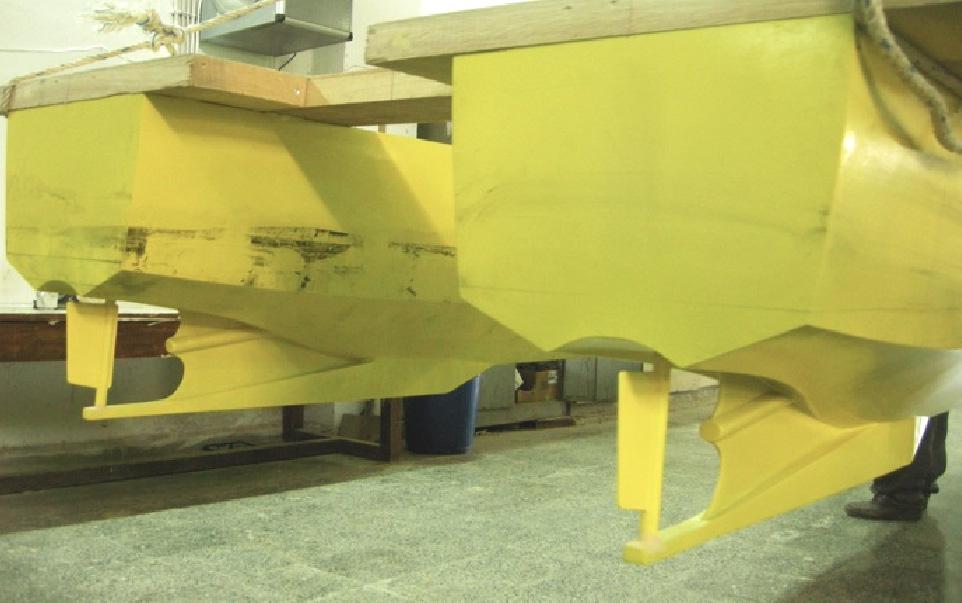 catamaran design. The model tests included resistance, wake flow and self-propulsion tests using relatively large scale hull models, Soylemez and Korkut (2010).