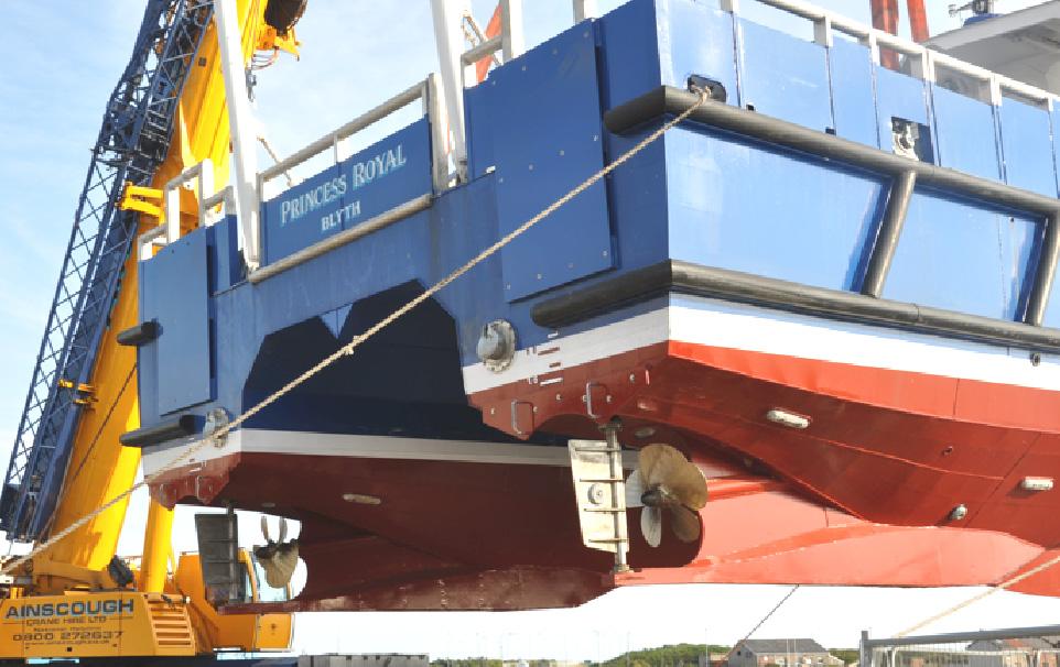 The test programme involved the measurement of the bare hull resistance and trim measurement at several cruising speeds in a free running condition at the design draught condition.