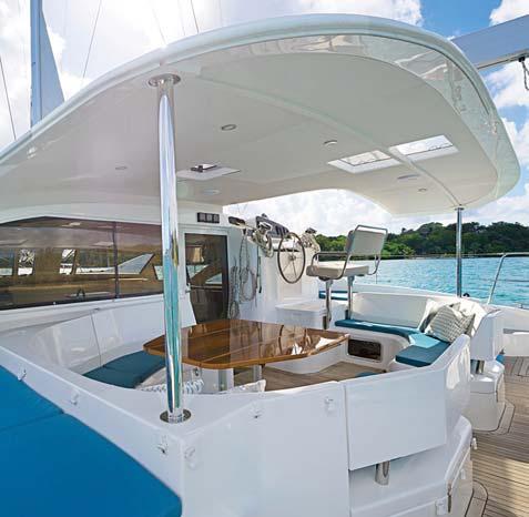 The generous saloon has a sumptuous dining area abeam of a forward-facing navigation station. A fabulous galley area aft is equipped to a very high specification.