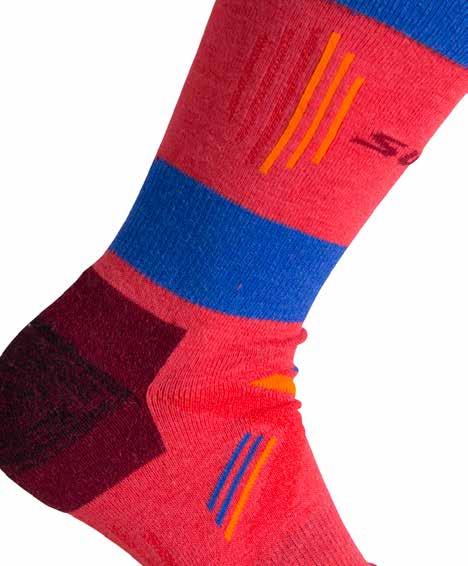 The sock also features friction free in the toe and heel to dramatically reduce the likelihood of blistering.