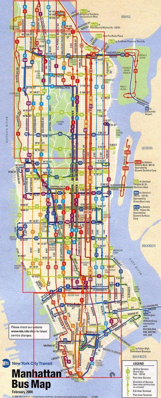 miles of routes Public transit system operated by MTA NYC