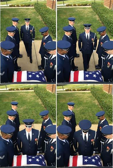 128 7.6.1.5. If necessary, Hand-Off will undress the flag over the casket. The first three counts are executed with a three second cadence. 7.6.1.5.1. (Count 1): Hand-Off will bring their hands up in a fist in front of their shoulders (palms inward).