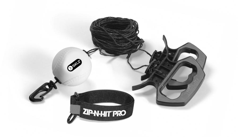 THROWS A PERFECT PITCH EVERY TIME! Zip-N-Hit Pro acts like a portable batting cage, allowing batters to improve their swing almost anywhere. Players have fun while developing confidence and power.