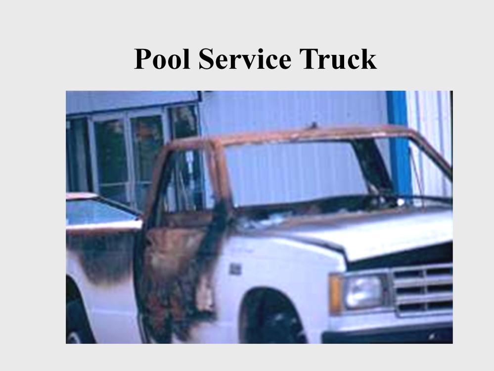 Keeping your chemicals labeled and properly covered is extremely important. In this case, a pool operator had his chemicals in the back of his truck with no lids.