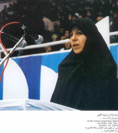 Solidarity Games Faïza HACHIMI, daughter of the President of the Islamic Republic in 1993, was the President of the Solidarity Games, and made the