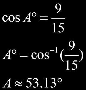 θ = sin -1 ( opposite side ) hypotenuse Slide 169 / 240 The 3 Inverse Trigonometri Rtios θ = os -1 ( djent side ) hypotenuse θ = tn -1 ( opposite side ) djent side Slide 170 / 240 66 Find sin -1 0.8.