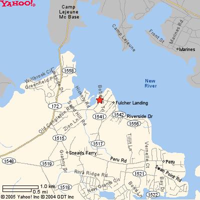 Figure 3-8. General area of Sneads Ferry, North Carolina. Source: Yahoo Maps, http://www.yahoo.com. 3.4.2.1.
