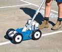 Line Marking Machine Line Marking Paint Stores up to 5 cans of paint. Ergonomic design with built-in side line attachment. Adjustable line width 60-100mm.