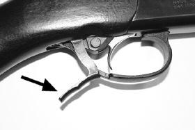 A partial squeeze/depressing of the lever can be used to decock or cock the firing mechanism.