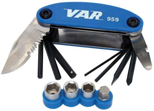 vanadium steel - flat and Phillips n 1 screwdrivers - 13 gauge spoke wrench - tyre lever - saw-knife Very handy and versatile multi tool to be taken along for a ride.