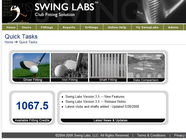 With the new UM3 software, Swing Labs software is able to recognize the fitter s selection of control club specifications. This enables fewer mouse clicks and faster fittings!