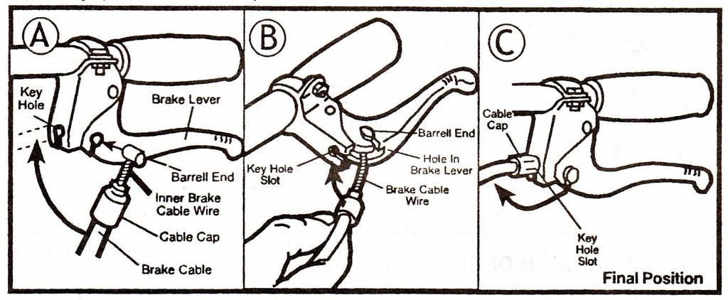 STEP# 10 - WARNING: The handbrakes on this bicycle were NOT adjusted at the factory. Before you ride this bicycle you must assemble and adjust the hand brakes. The brake levers are pre-assembled.