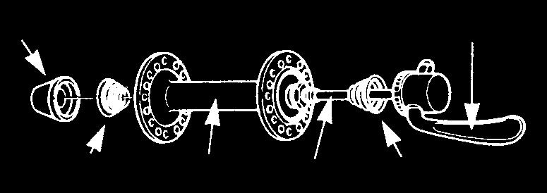 The mechanism uses a long bolt with an ajusting nut on one end, and a lever operating a cam-action tensioner on the other. 1.