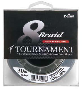DAIWA Braided Lines TOURNAMENT 8 BRAID The excellent braided line from DAIWA - made in Japan.