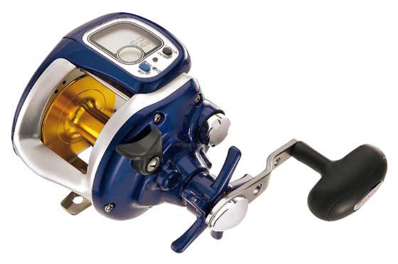Electronic Multiplier Reel HYPER TANACOM S Electronic reel with 12V power engine for fishing in Norway. The gear ratio is 3.6:1. The winding speed is about 160m/minute unloaded.