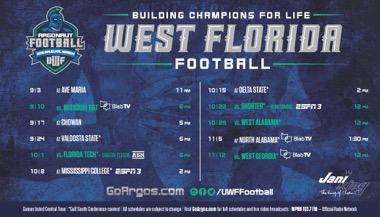 Schedule Card Logo on the UWF Football Schedule Card distributed