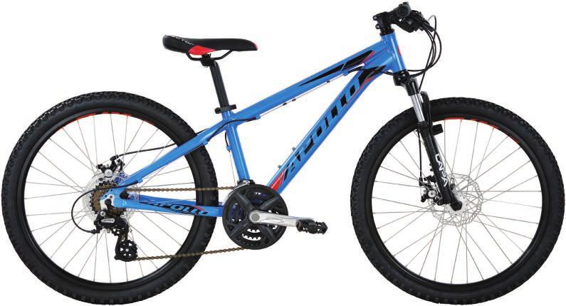 YOUTH SUMMIT 24 DISC 24 BOYS MTB - 21 SPEED Kids specific geometry with lower stand over height for disc brakes. Durable and Light RST Capa suspension fork.