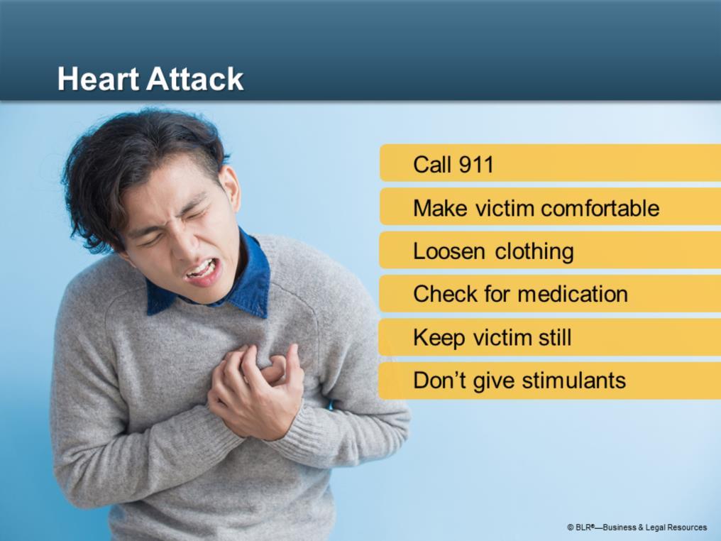 Signs that someone is having a heart attack include shortness of breath or difficulty breathing; anxiety; pressure, squeezing, fullness, or pain in the center of the chest, radiating down either arm,