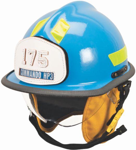 PRODUCT VISUAL: MSA Cairns HP3 Commando Fire Helmet HELMET SHELL: shall be a European Fire Service style.