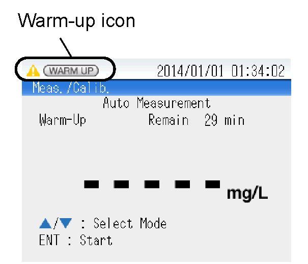 Basic Operation Fig. 14 Measurement Top screen Power OFF The main unit is not stable while the warm-up icon blinks.