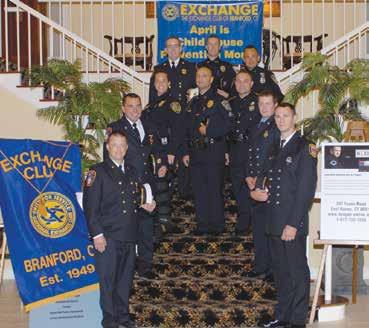 The Branford Exchange Club - Honoring Shoreline Heroes Abuse (B.A.C.A.) spoke. The Yale Alley Cats, and the Emerald Society Pipe and Drum Band also performed in the opening festivities.