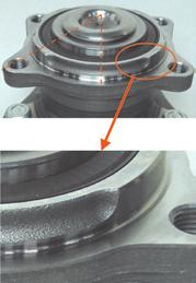 Hub Bearings for Automobiles that Conserve Resources Discontinuous outer ring pilot Seal Machined surface on outer Enlarged view Outer surface Inside bore surface 3.