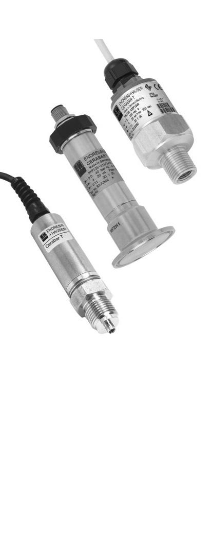 Technical Information Cerabar T, PMP131, PMP135 Process pressure measurement Pressure transducer with ceramic and metallic sensors For absolute pressure and gauge pressure measurement up to 400 bar