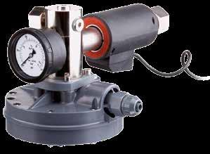 It incorporates an inlet valve and another safety valve for overpressure.