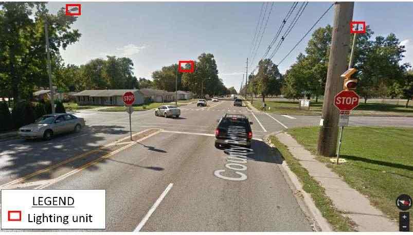 Figure E-42. Existing pedestrian treatment at intersection of Kirby Ave. and Crescent Dr. E.2.3.1.3. Stop controlled crosswalk on minor road only There were no crosswalks across Kirby Ave.