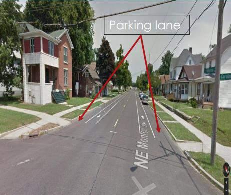 Figure 27. Example of pedestrian sight distance (PedSD) restricted by on-street parking (Highway Safety Research Center: University of North Carolina, 1999). Figure 28.