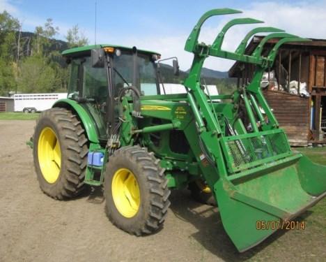 COMPLETE RANCH EQUIPMENT DISPERSAL SALE FOR JACK LIVINGSTON, LITTLE FORT, BC (signs will be posted) JUNE 7, 2014 @ 10:00 am TRACTORS -2011 JD D6115 TRACTOR, 115 HP, C/W 673 JD LOADER & GRAPPLE