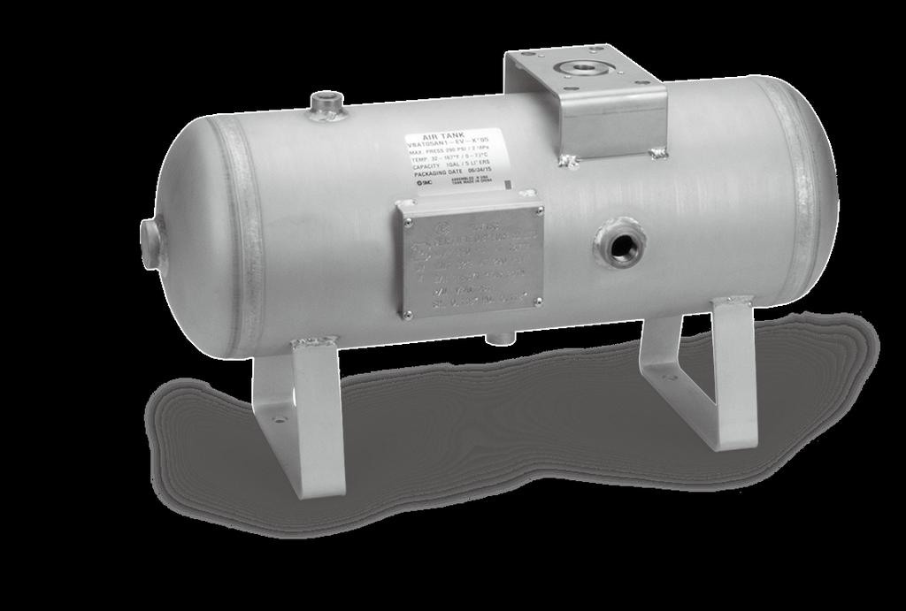 ASME standards compliant safety valve included (UV stamp) Air tank ompatible with all series There are