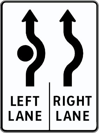 The ONLY Text may be added to Lane Use Signs to improve