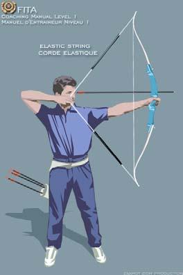 - a bow strung with an elastic string to give the archers a chance to