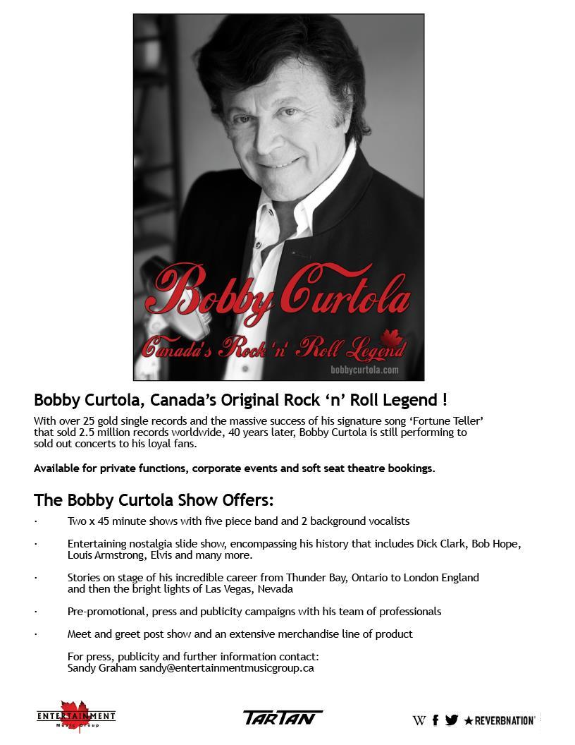 Bobby Curtola featured at the 5 th Annual Wasaga Film Festival Red