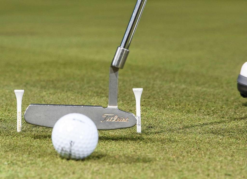 Drill 2: Train a centred strike Deliver the putter through a