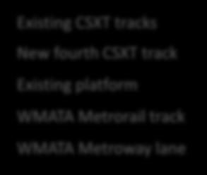 existing platform Add fourth track between RO and AF interlockings A second track serving Crystal City Station platform Improve