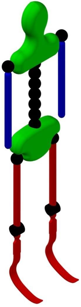 39 Shoulder Spine Hip Knee Figure 4.1: Model of Joints Responsible for Bipedal Running.