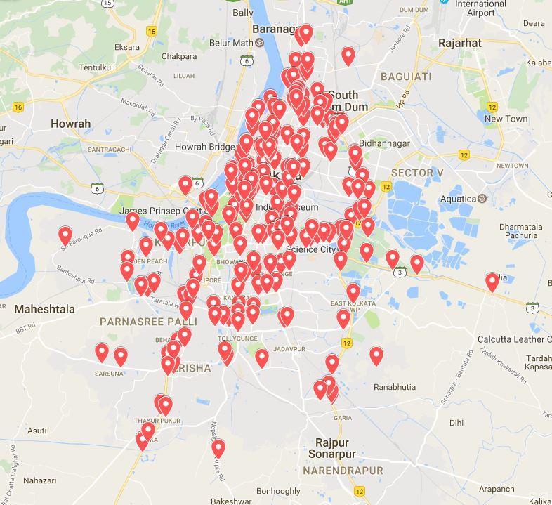 Fatal accident locations Fatal accidents plotted: