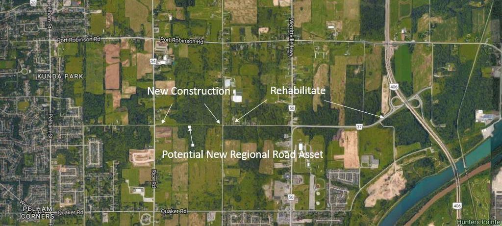 4.2 Recommendations The Niagara Region Capital Budget 2017 includes a project (ID: J_20000491) entitled RR37/Merritt/Rice Road Highway 406 to Rice Road/Merritt Road to Quaker Road.