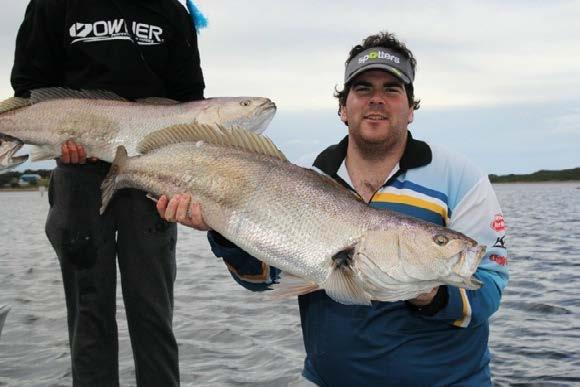 A couple of quality mulloway. Another great spot is the bank immediately behind the Deakin University.