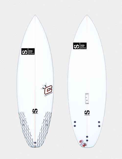 clayton trickster //shortboard hi performance The Trickster is a modern short board. It is ridden 2 to 4 inches shorter for a tighter turning circle.