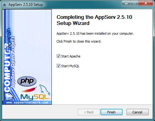 kết thúc quá trình cài đặt và khởi động Apache & MySQL Hình 3.