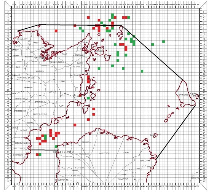SARDINES SPAWNING AREA Juvenile Spawner Map showing the aggregation of
