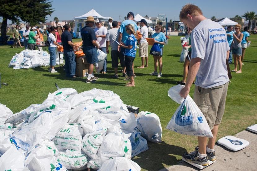 After cleanup: Collect trash from volunteers. Collect data cards. Make sure all trash grabbers are returned. Weigh trash and record your results on the data sheet.
