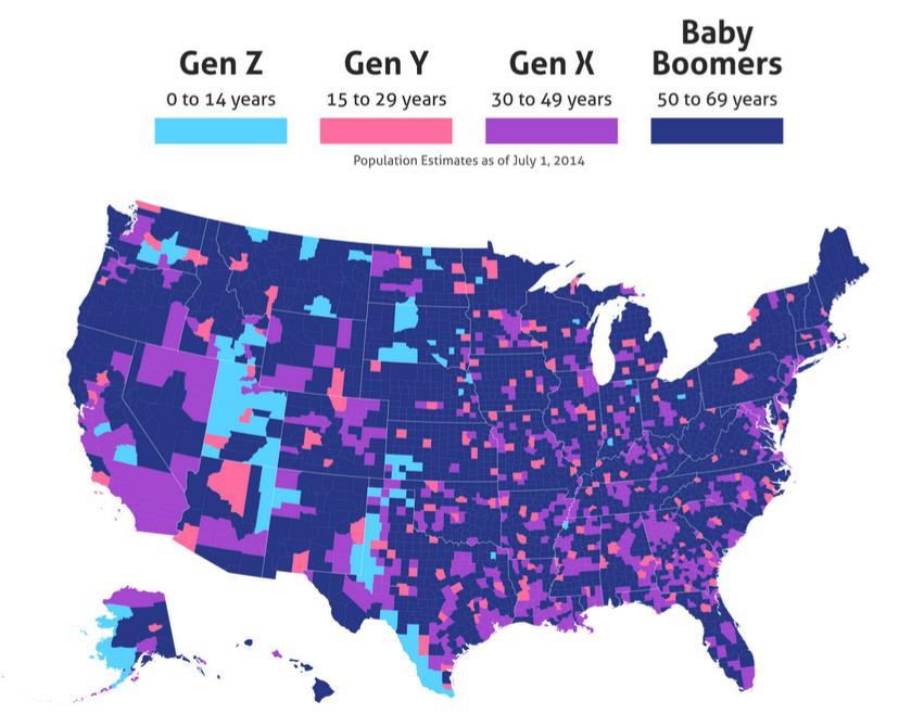 U.S. Generational Distribution by County